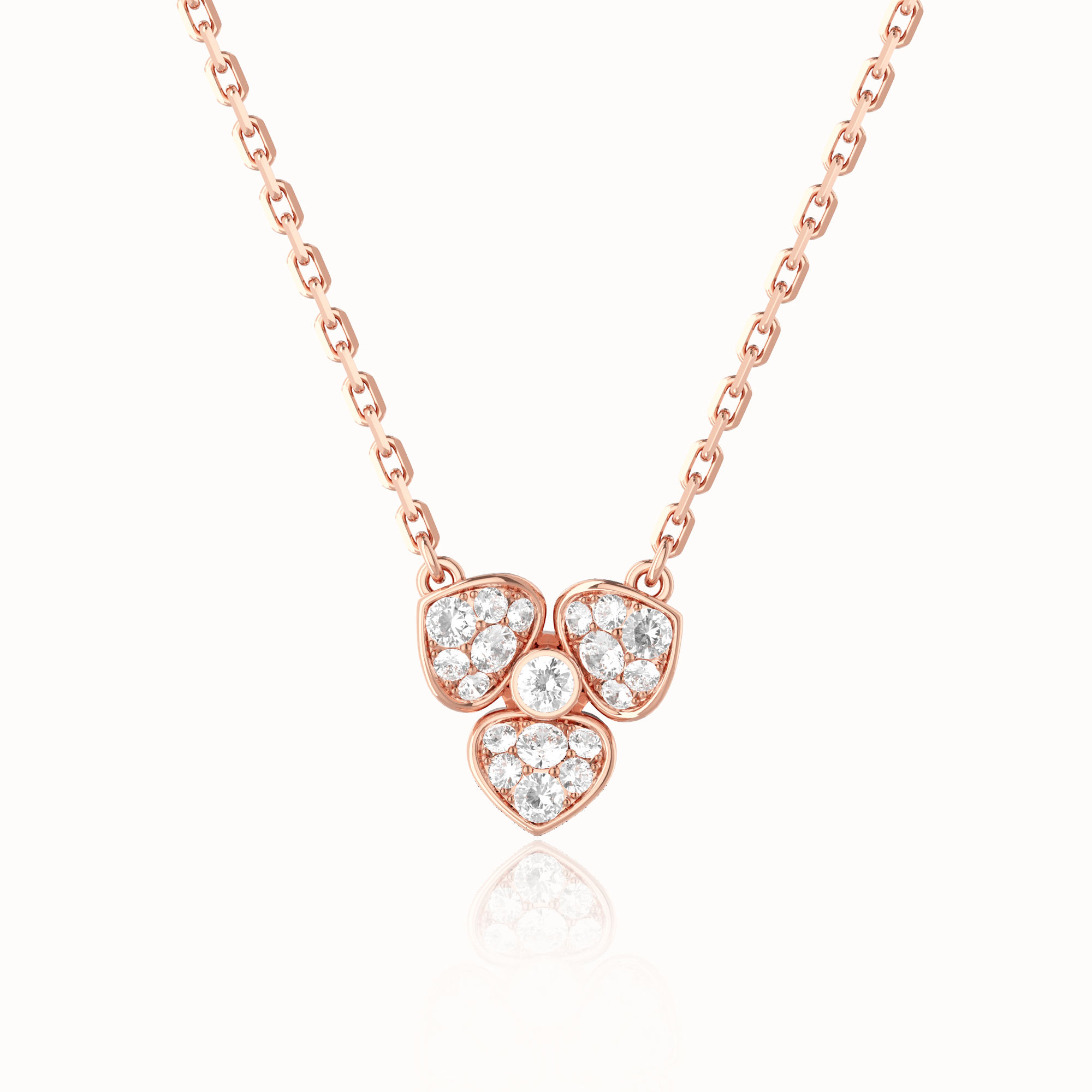 追光UP18K玫瑰金满钻项链