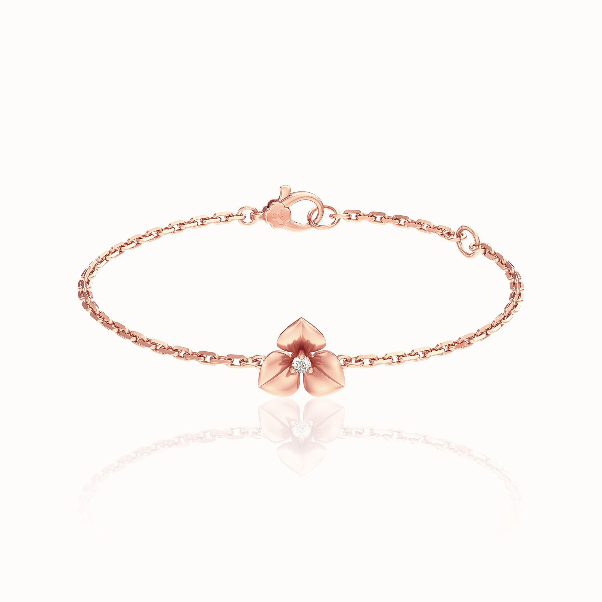 追光UP18K玫瑰金单钻手链