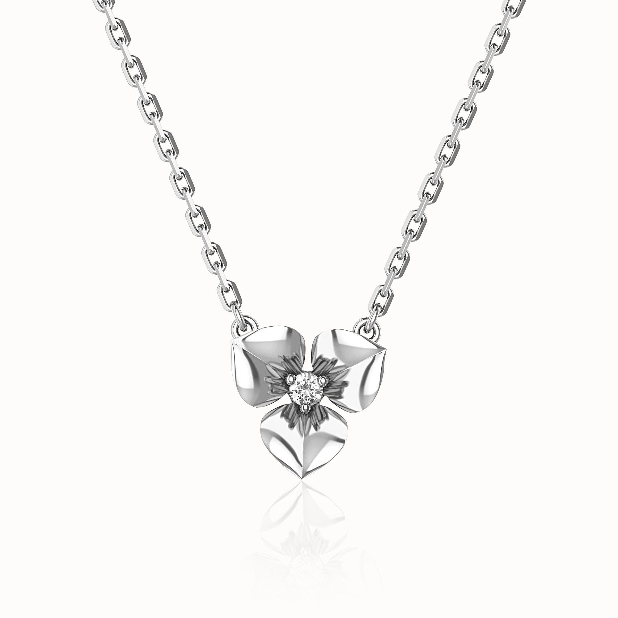 追光UP18K白金单钻项链