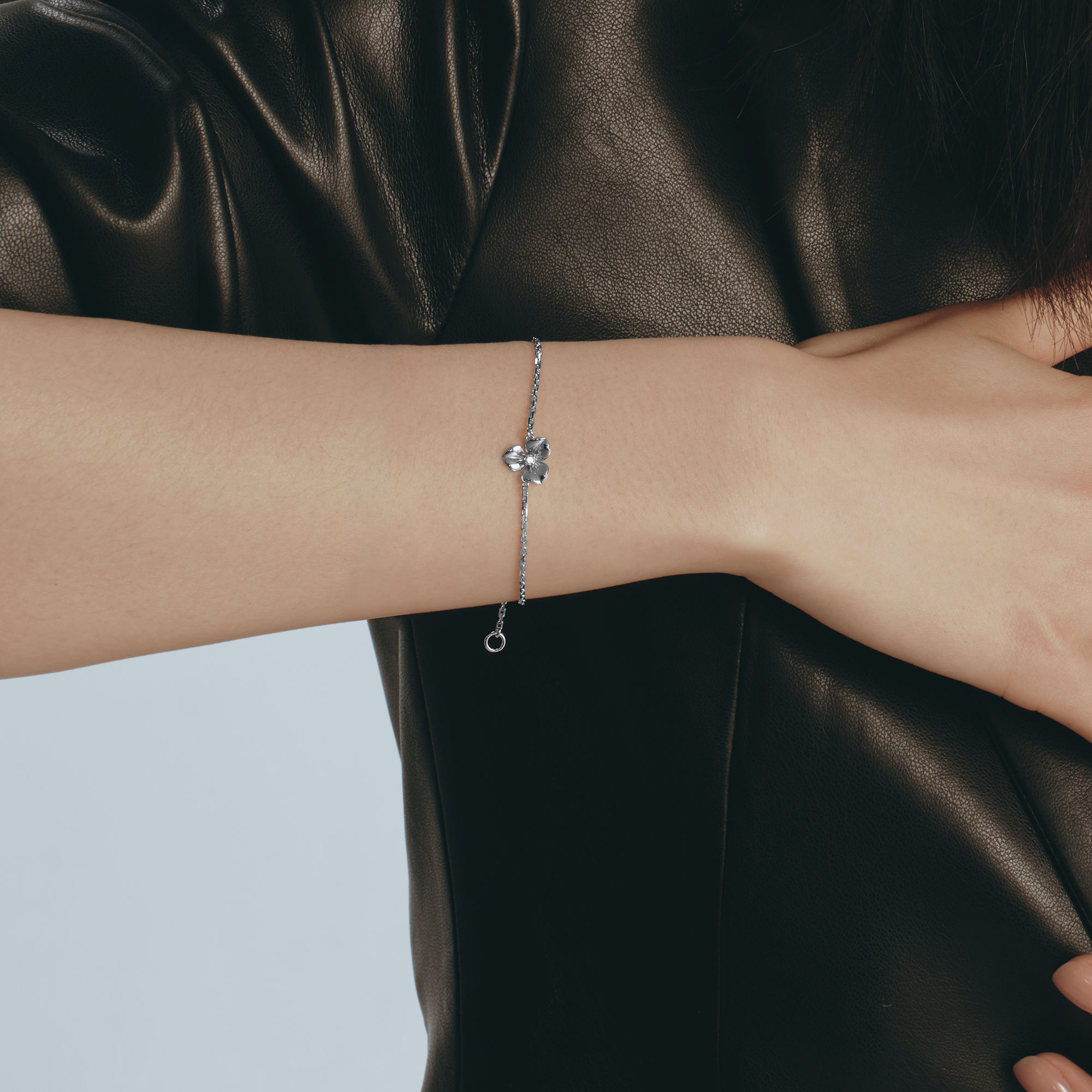 追光UP18K白金单钻手链