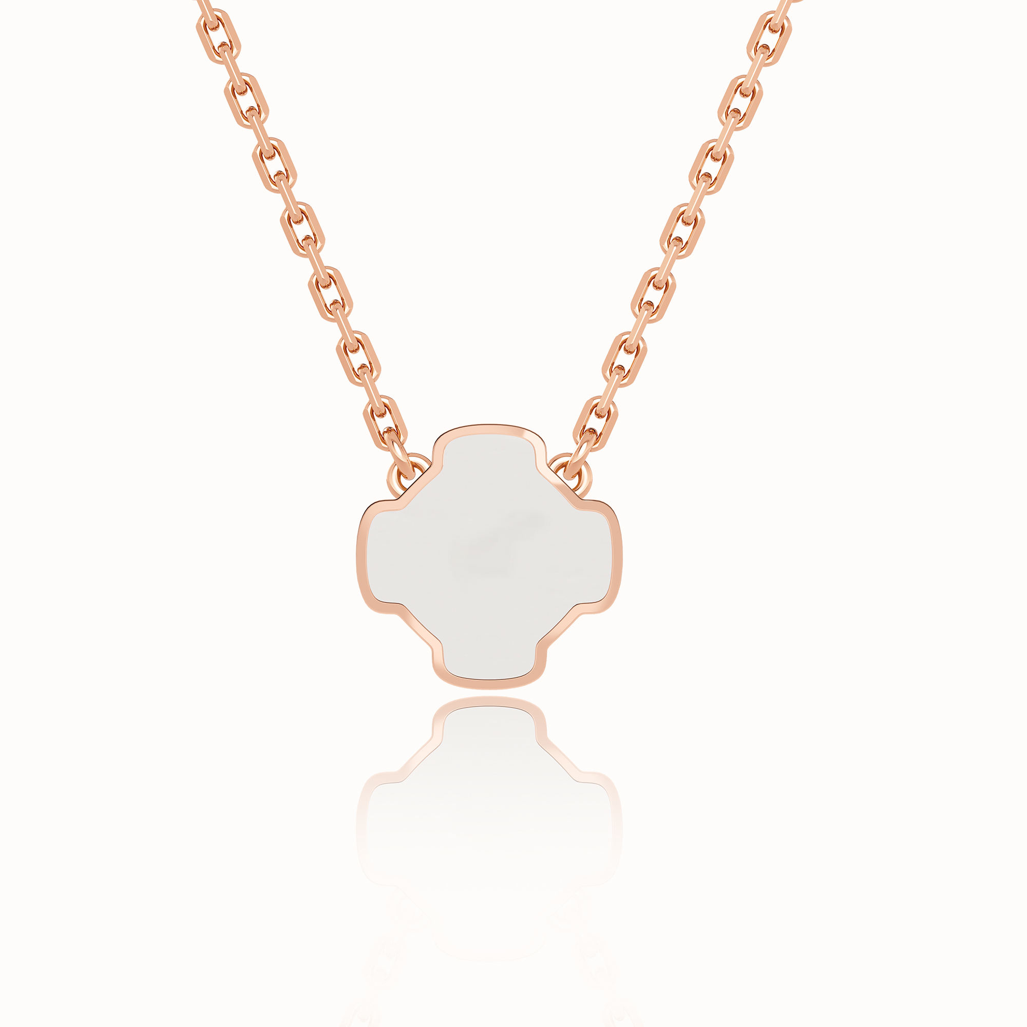 生机LUCK 金18K玫瑰金及珍珠母贝项链