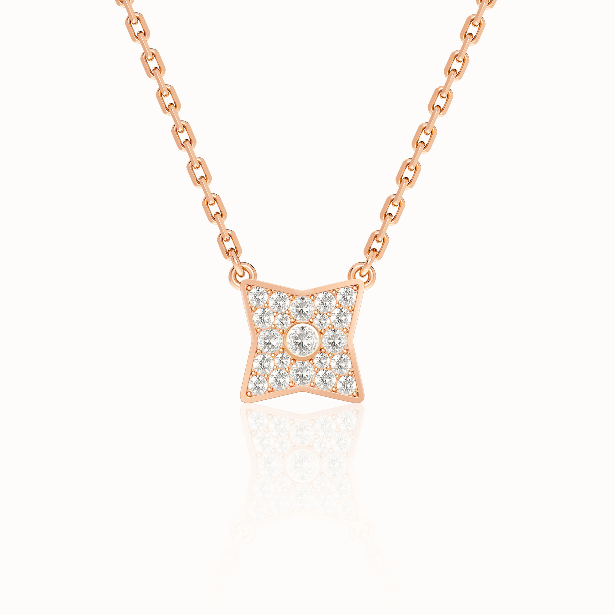 生机LUCK 火18K玫瑰金、钻石项链